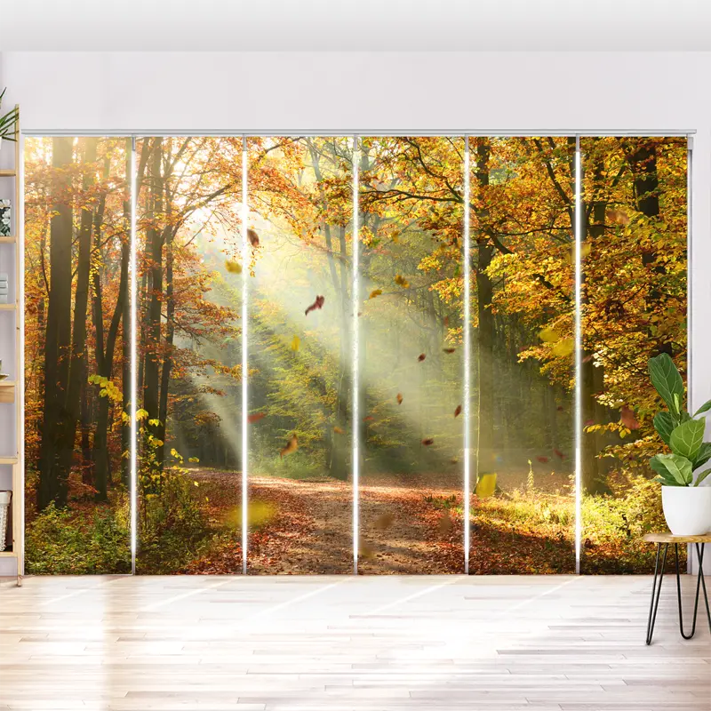 Schiebegardine Motiv "Herbstwald"