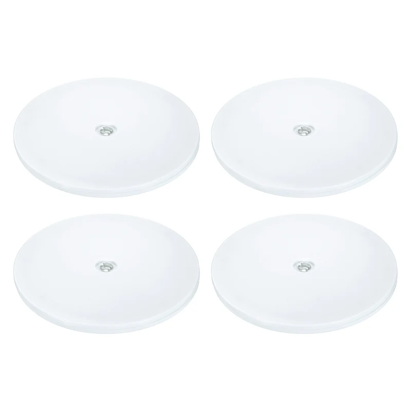 4Pack Acrylic Lazy Susan Turntable, 8" Ball Bearing Rotating Tray, White