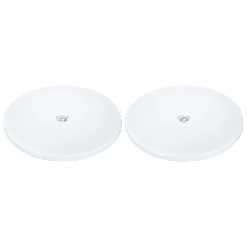 2Pack Acrylic Lazy Susan Turntable, 8" Ball Bearing Rotating Tray, White