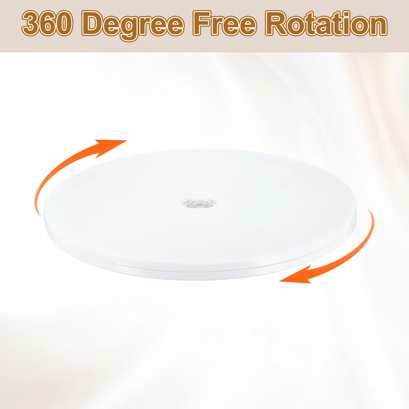 2Pack Acrylic Lazy Susan Turntable, 8" Ball Bearing Rotating Tray, White