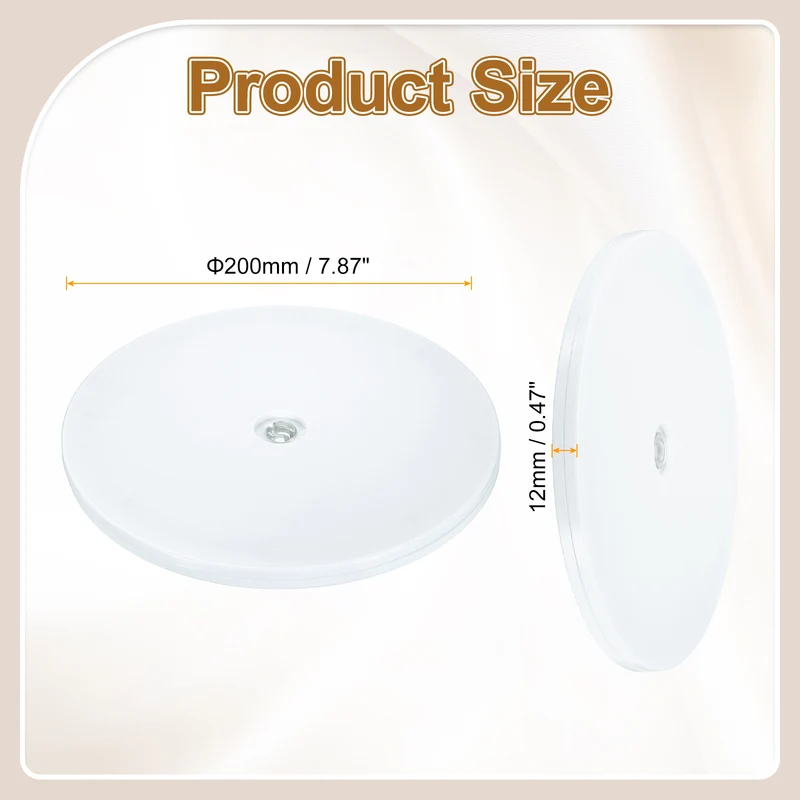 1Pack Acrylic Lazy Susan Turntable, 8" Ball Bearing Rotating Tray, White