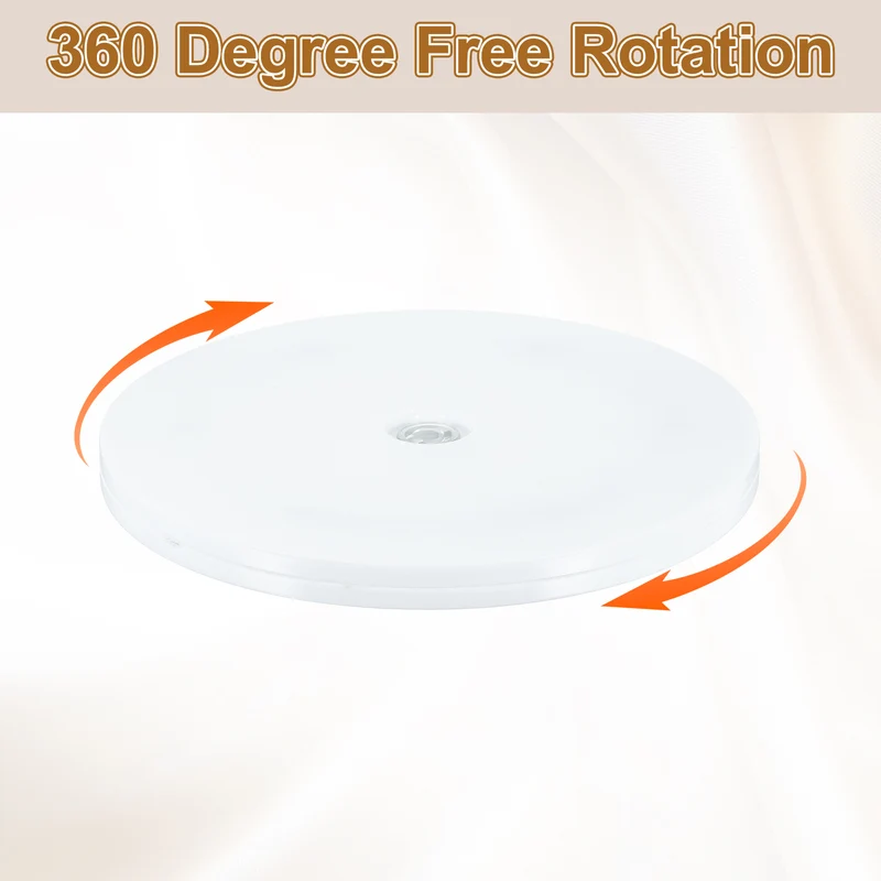 4Pack Acrylic Lazy Susan Turntable, 7" Ball Bearing Rotating Tray, White