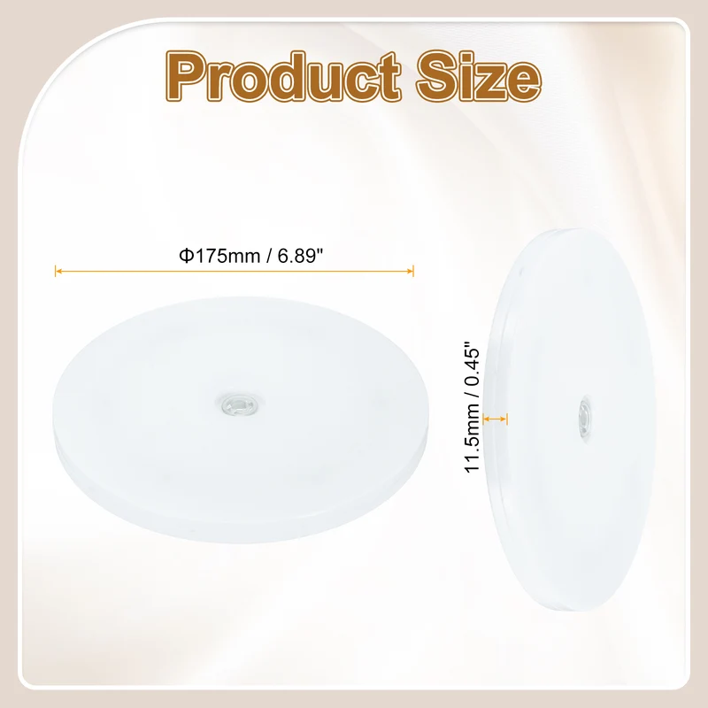 1Pack Acrylic Lazy Susan Turntable, 7" Ball Bearing Rotating Tray, White