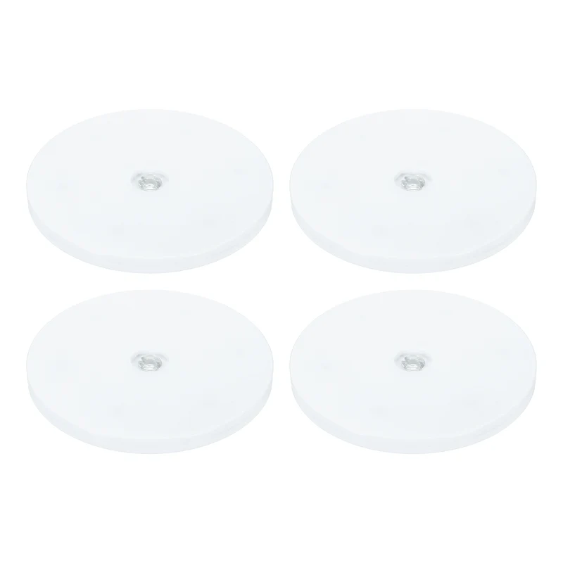 4Pack Acrylic Lazy Susan Turntable, 6" Ball Bearing Rotating Tray, White