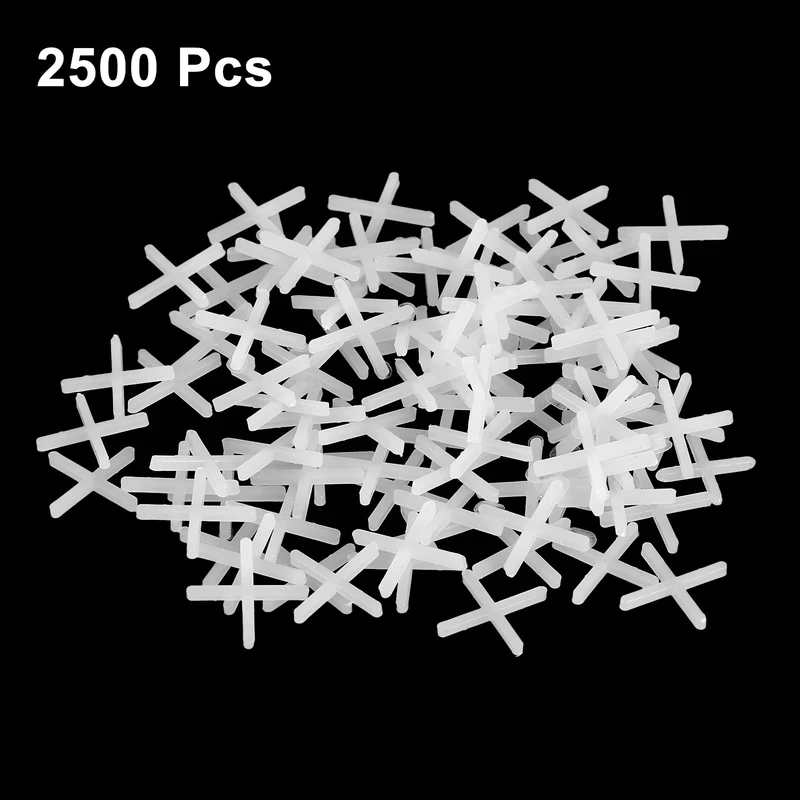 2500Pcs Tile Spacers, 1.5mm 1/16" Cross Shape Wall Floor Tile Spacer, White