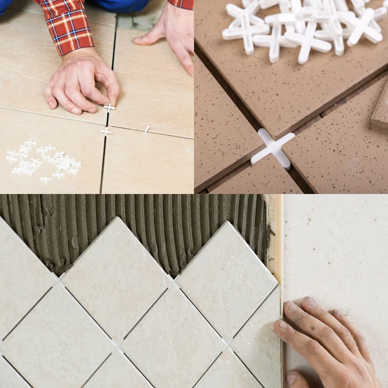 2000Pcs Tile Spacers, 1.5mm 1/16" Cross Shape Wall Floor Tile Spacer, White