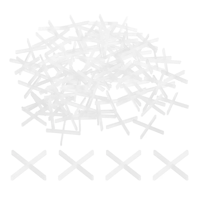 1200Pcs Tile Spacers, 1mm 1/32" Cross Shape Wall Floor Tile Spacer, White