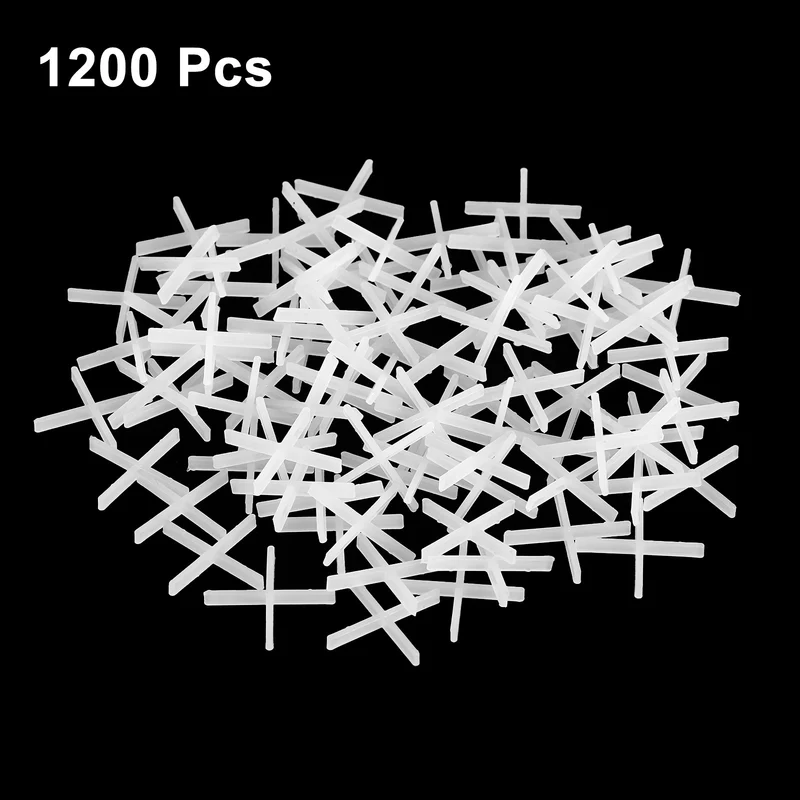 1200Pcs Tile Spacers, 1mm 1/32" Cross Shape Wall Floor Tile Spacer, White