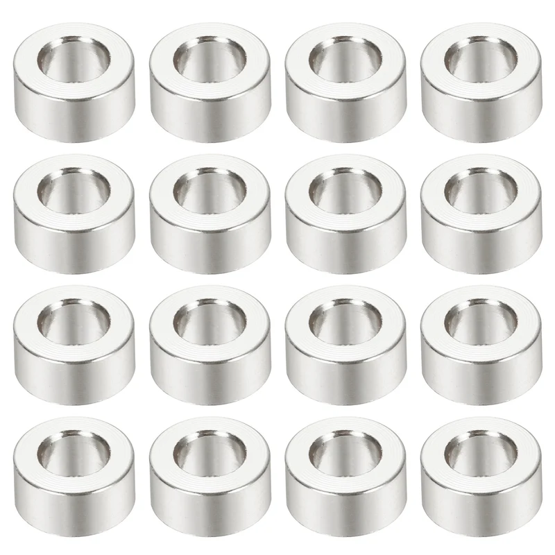 16Pcs Aluminum RC Shock Absorber Spacers, M3x6x3mm(IDxODxT) Silver