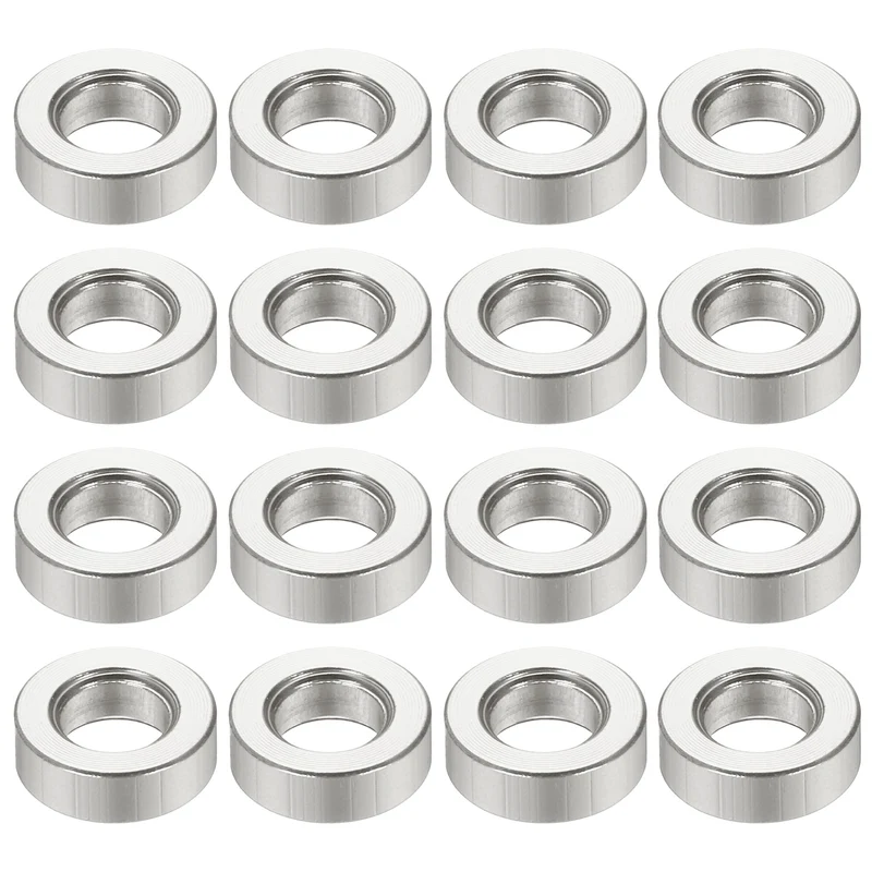 16Pcs Aluminum RC Shock Absorber Spacers, M3x6x2mm(IDxODxT) Silver