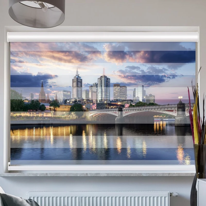 Doppelrollo mit Kassette "Melbourne Skyline"