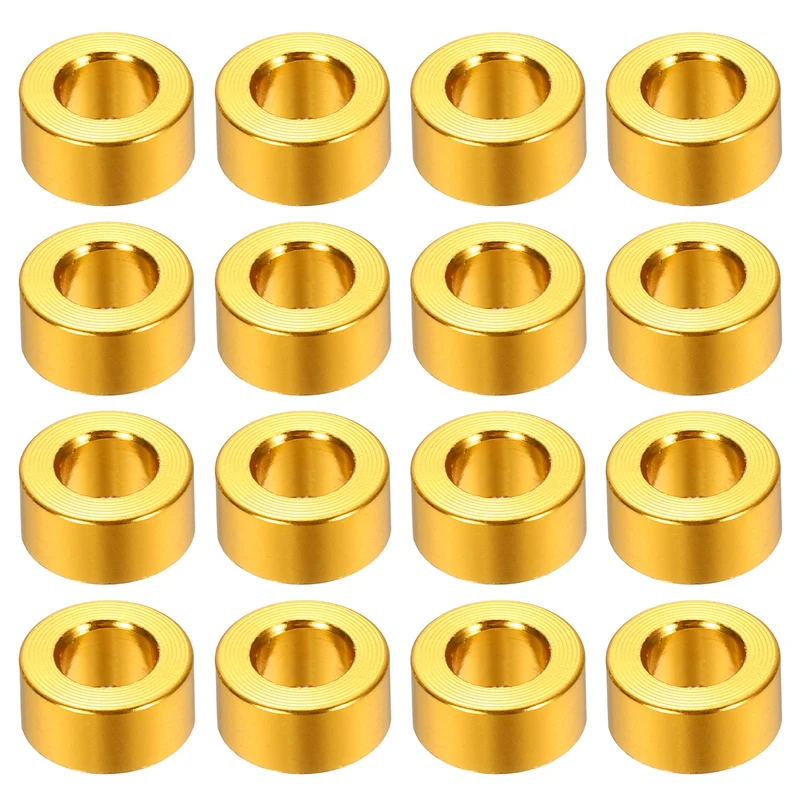 16Pcs Aluminum RC Shock Absorber Spacers, M3x6x3mm(IDxODxT) Gold