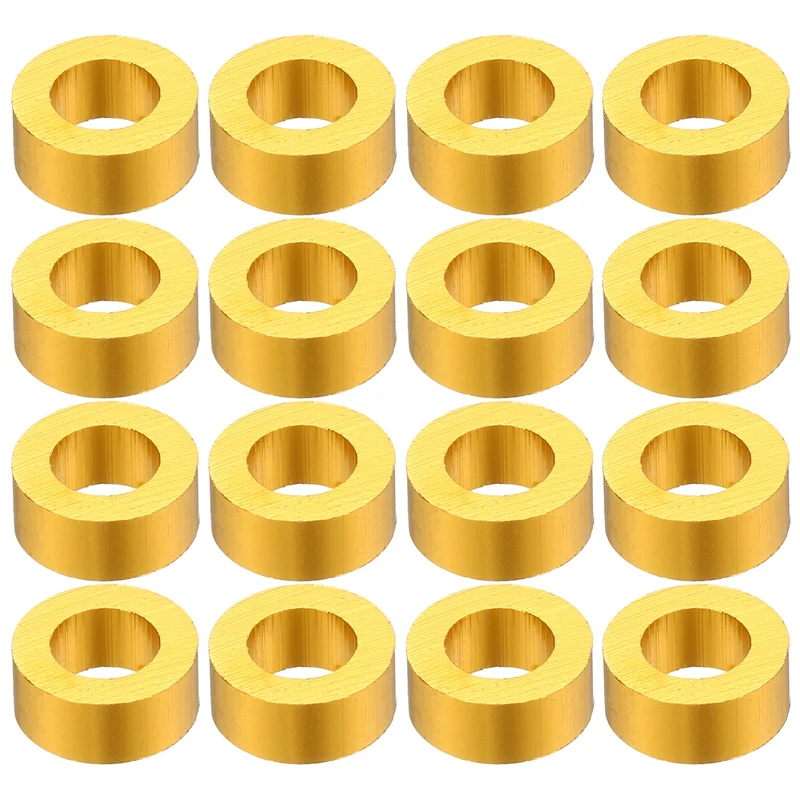 16Pcs Aluminum RC Shock Absorber Spacers, M3x6x2.5mm(IDxODxT) Gold