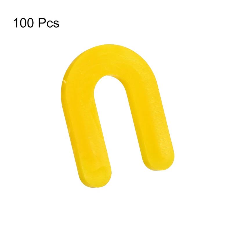 100Pcs Horseshoe Shim Tile Spacers Wall Floor Tile Plastic 3/16 Inch Yellow