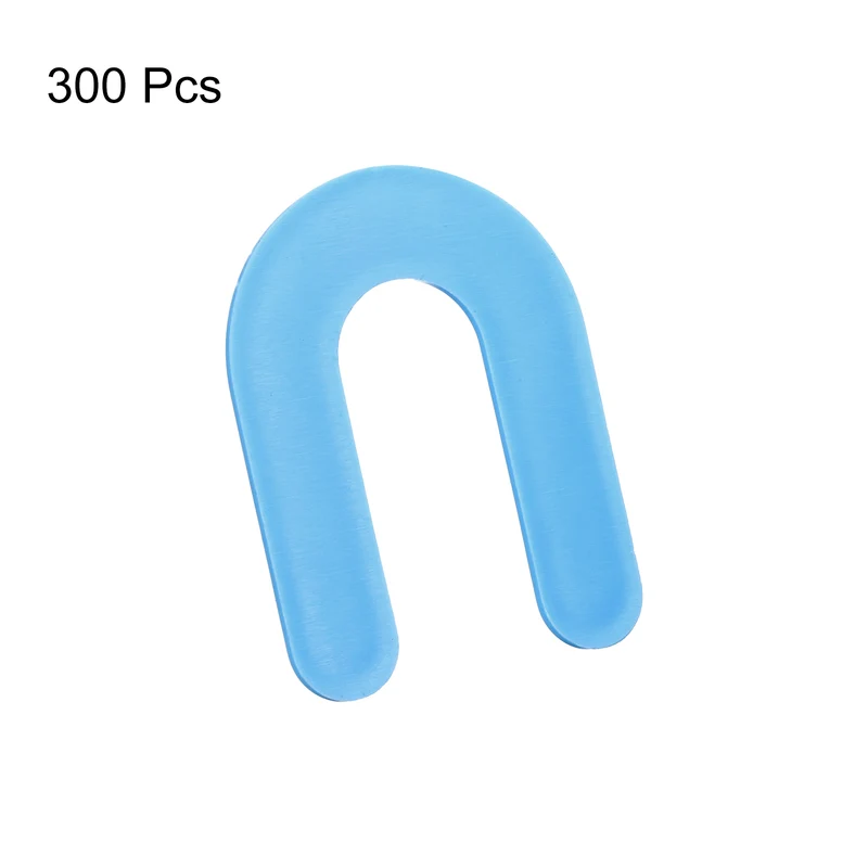 300Pcs Horseshoe Shim Tile Spacers 1.5mm 1/16 Inch U Shape Plastic Wall Floor Tile Spacers for Tile Leveling, Blue