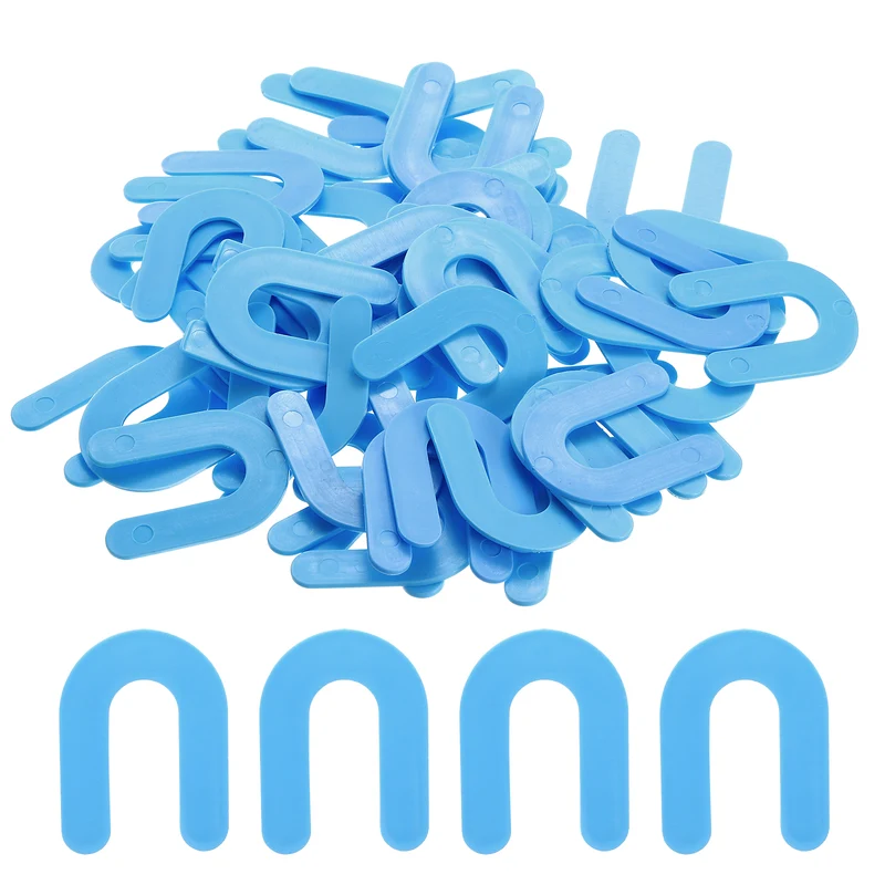 100Pcs Horseshoe Shim Tile Spacers 1.5mm 1/16 Inch U Shape Plastic Wall Floor Tile Spacers for Tile Leveling, Blue