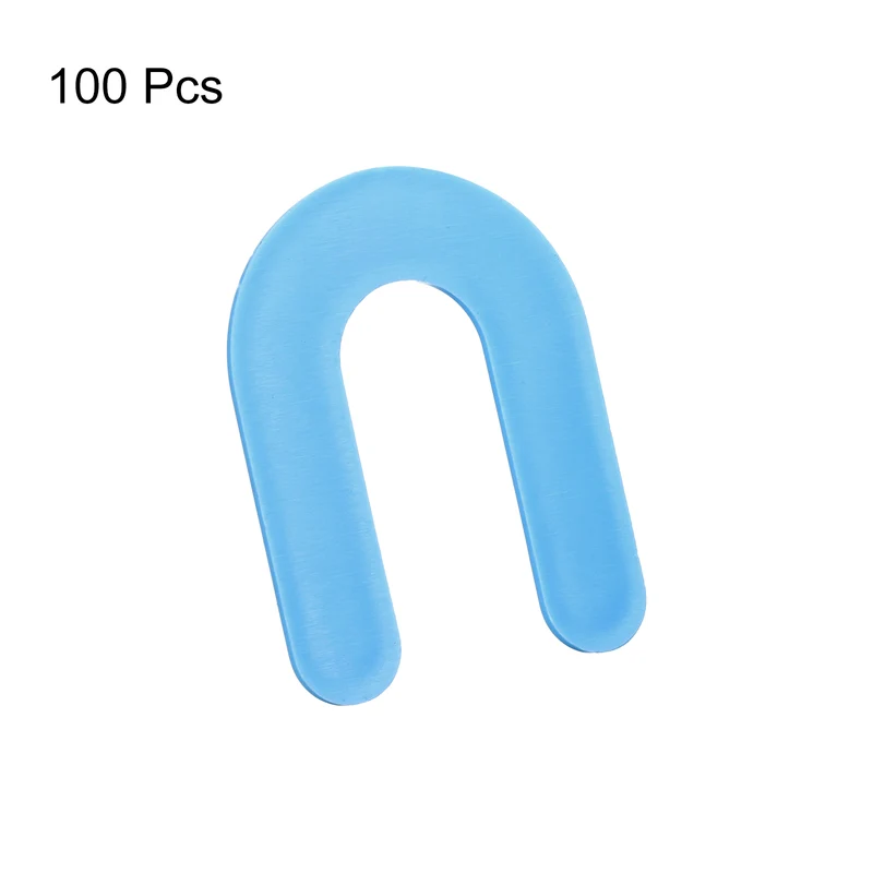 100Pcs Horseshoe Shim Tile Spacers 1.5mm 1/16 Inch U Shape Plastic Wall Floor Tile Spacers for Tile Leveling, Blue
