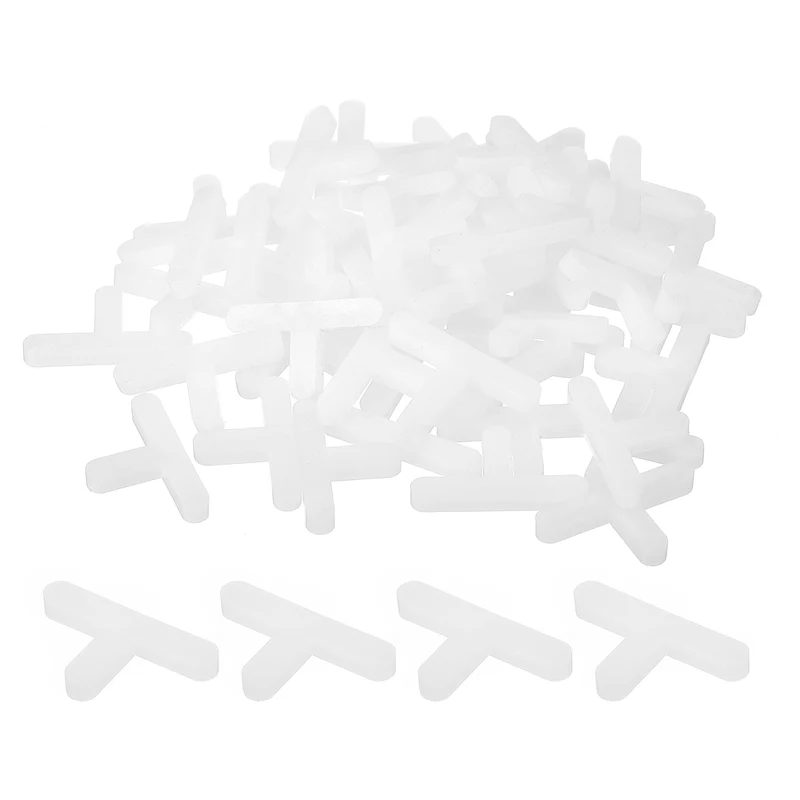 200Pcs Wall Floor Tile Plastic T Shape Spacers Tiling Tools 4mm 5/32" White