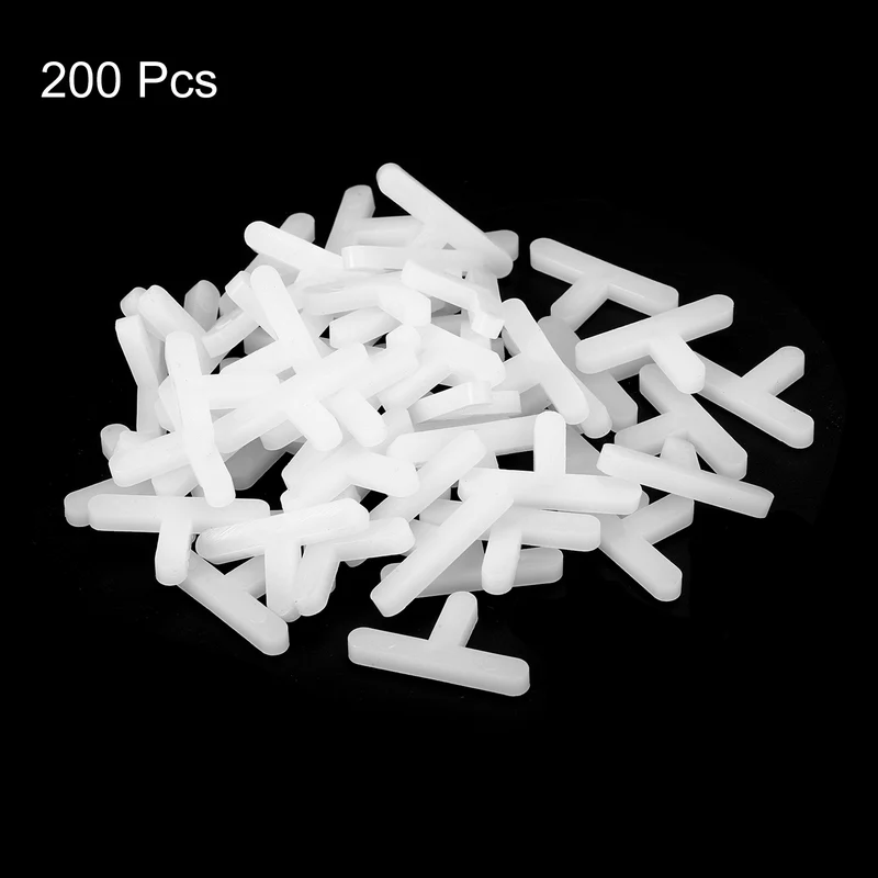 200Pcs Wall Floor Tile Plastic T Shape Spacers Tiling Tools 4mm 5/32" White