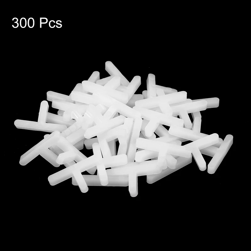 300Pcs Wall Floor Tile Plastic T Shape Spacers Tiling Tools 3mm 1/8" White