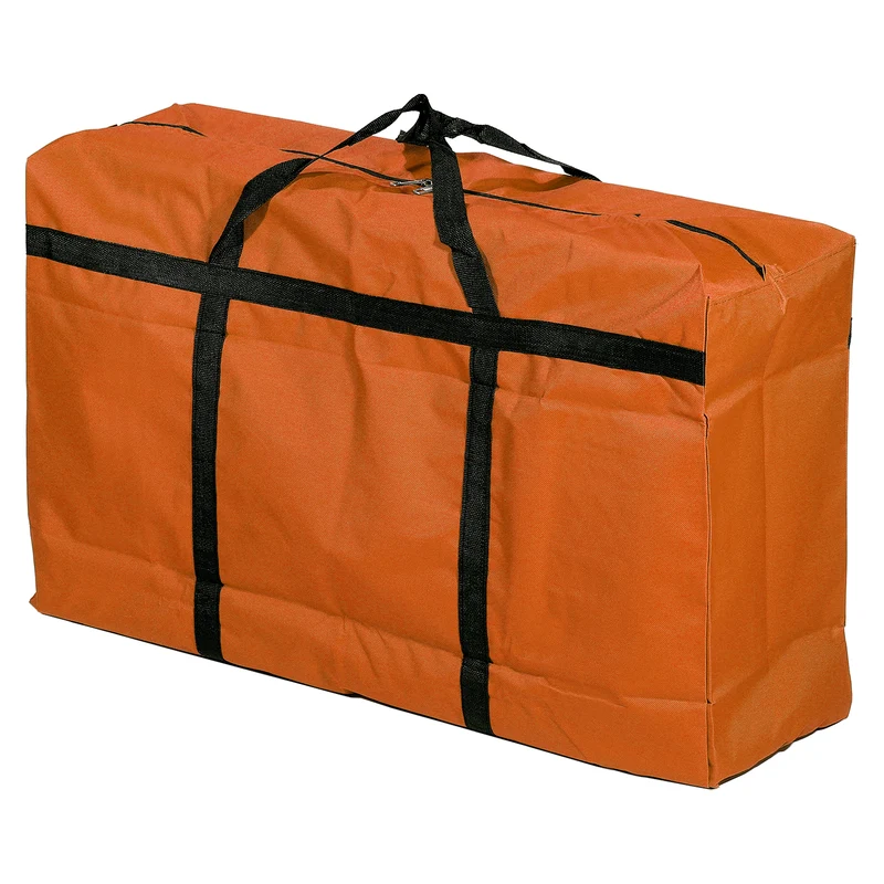Storage Tote with Zippers 125L Capacity Moving Tote Bags for Clothes, Orange
