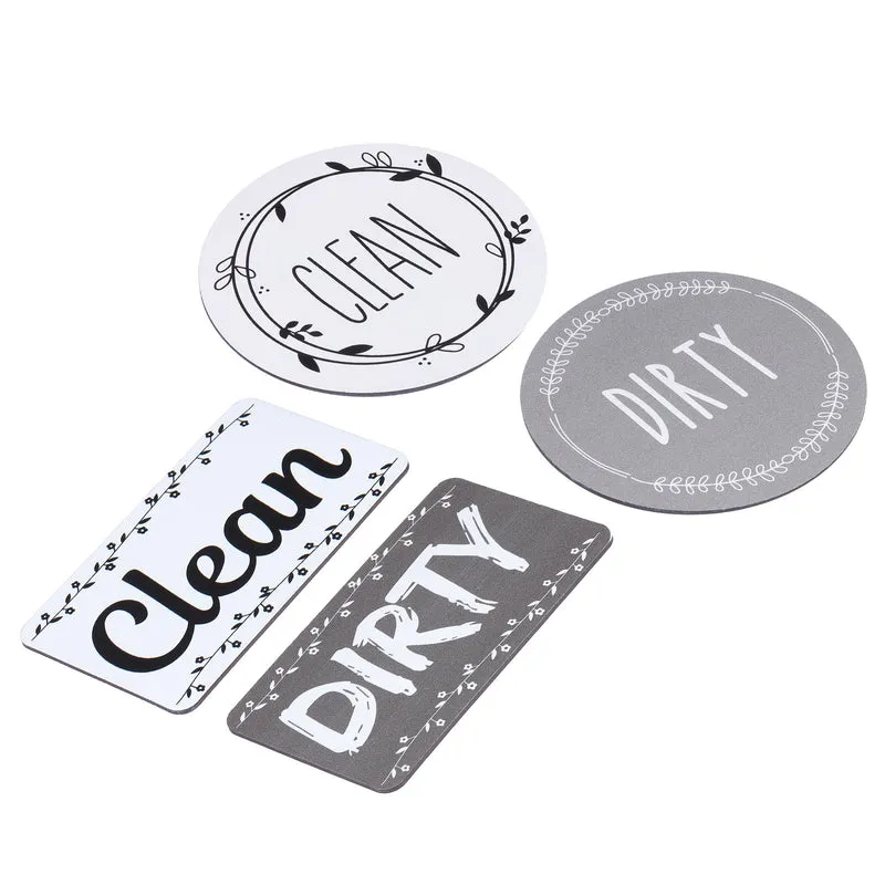 Dishwasher Magnet Clean Dirty Sign Gray-White Double-sided Use for Dishwasher Washing Machine Refrigerator Clean Dirty Sign Indication 1set