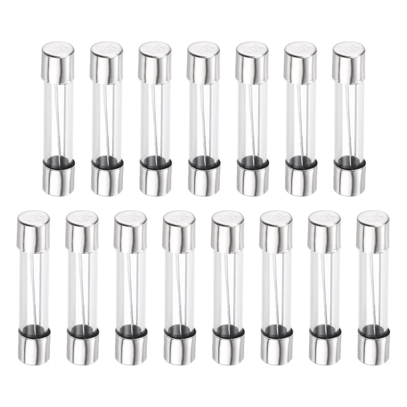 15Pcs 30A 32VDC Glass Fuse 6x32mm Slow Blow Time Delay Automotive Fuse