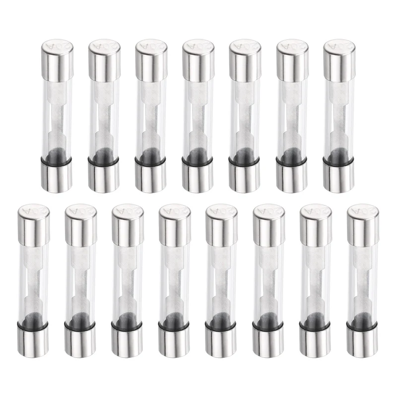 15Pcs 20A 32VDC Glass Fuse 6x32mm Slow Blow Time Delay Automotive Fuse