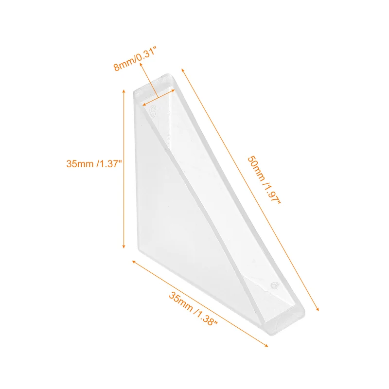 8Pcs Corner Protectors 8x50mm Plastic Right Angle Corner Guards Cushion White