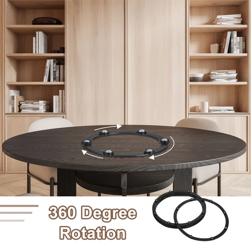 6Pcs 8 Inch Rotating Swivel Stand with Steel Ball Bearings, Lazy Susan Base Turntable Bearing Plate Round Table Swivel Base for Home Kitchen, Black, 8 Balls