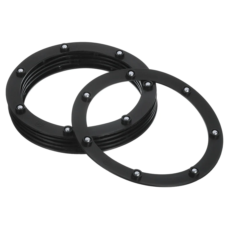 6Pcs 6.5 Inch Rotating Swivel Stand with Steel Ball Bearings, Lazy Susan Base Turntable Bearing Plate Round Table Swivel Base for Home Kitchen, Black, 7 Balls