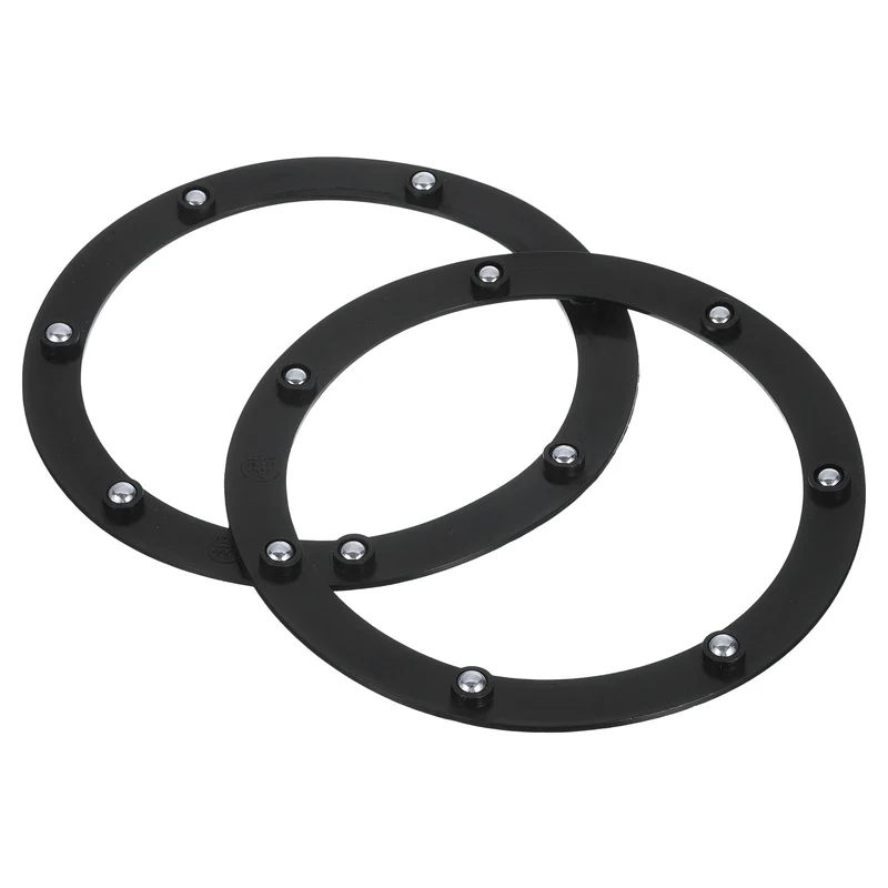 2Pcs 6.5 Inch Rotating Swivel Stand with Steel Ball Bearings, Lazy Susan Base Turntable Bearing Plate Round Table Swivel Base for Home Kitchen, Black, 7 Balls