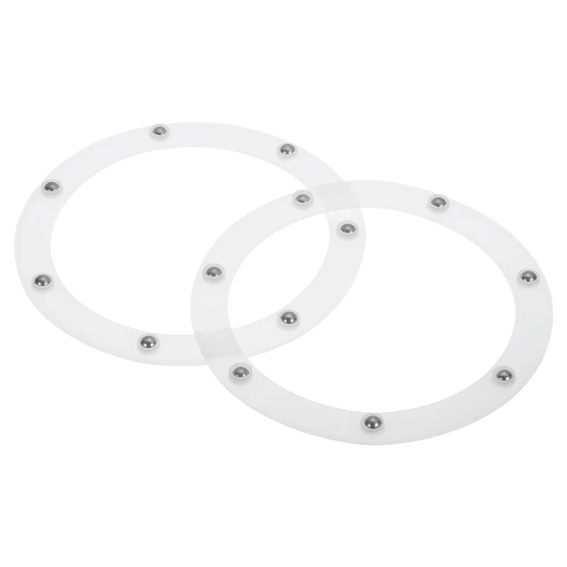 2Pcs 6.5 Inch Rotating Swivel Stand with Steel Ball Bearings, White, 7 Balls