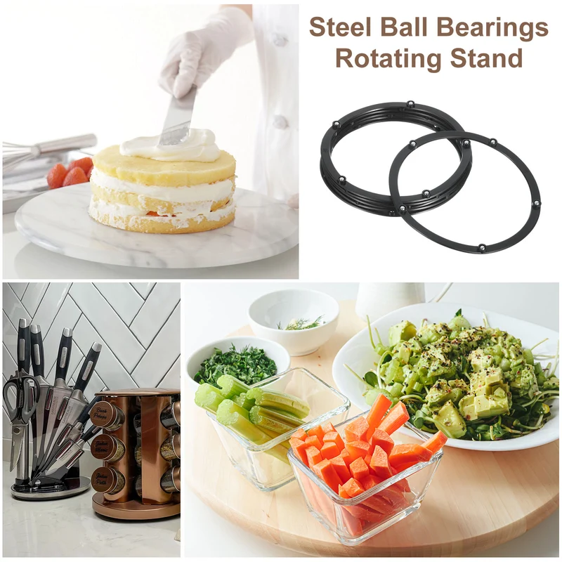 6Pcs 6 Inch Rotating Swivel Stand with Steel Ball Bearings Black 5 Balls