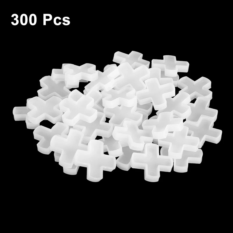 300Pcs Tile Spacers, 10mm 3/8" Cross Shape Wall Floor Tile Spacer, White