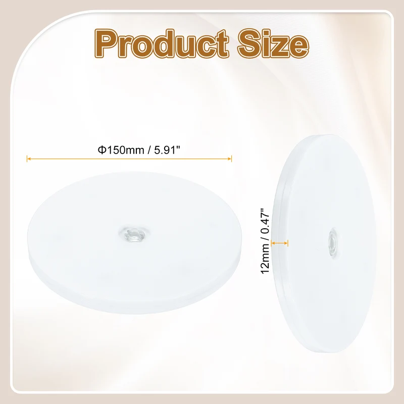 1Pack Acrylic Lazy Susan Turntable, 6" Ball Bearing Rotating Tray, White