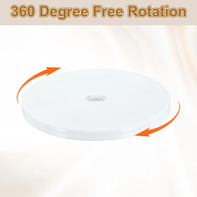 1Pack Acrylic Lazy Susan Turntable, 6" Ball Bearing Rotating Tray, White