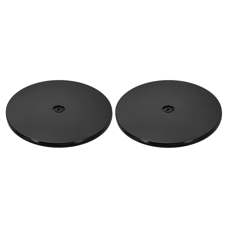 2Pack Acrylic Lazy Susan Turntable, 9" Ball Bearing Rotating Tray, Black