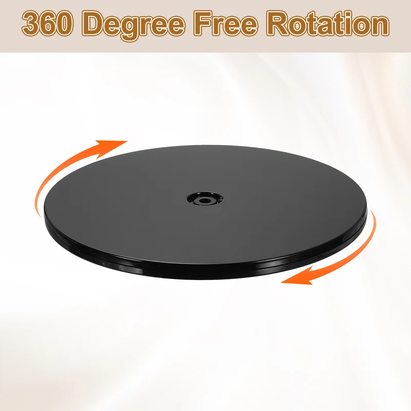 1Pack Acrylic Lazy Susan Turntable, 9" Ball Bearing Rotating Tray, Black