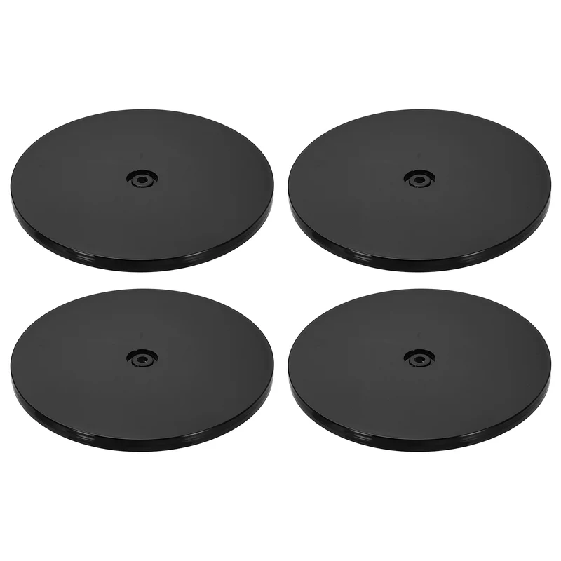 4Pack Acrylic Lazy Susan Turntable, 8" Ball Bearing Rotating Tray, Black