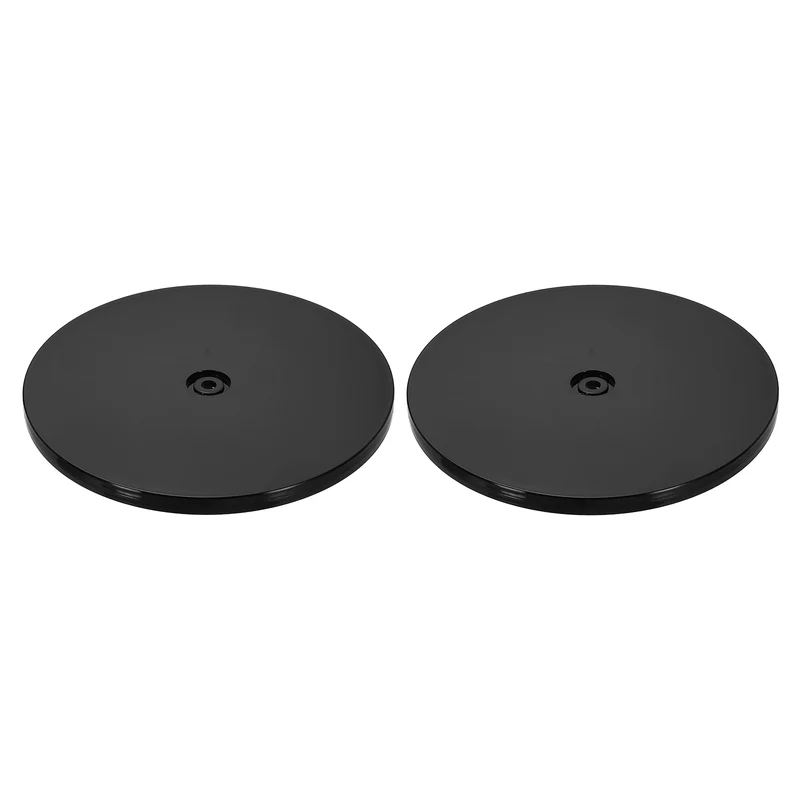 2Pack Acrylic Lazy Susan Turntable, 8" Ball Bearing Rotating Tray, Black