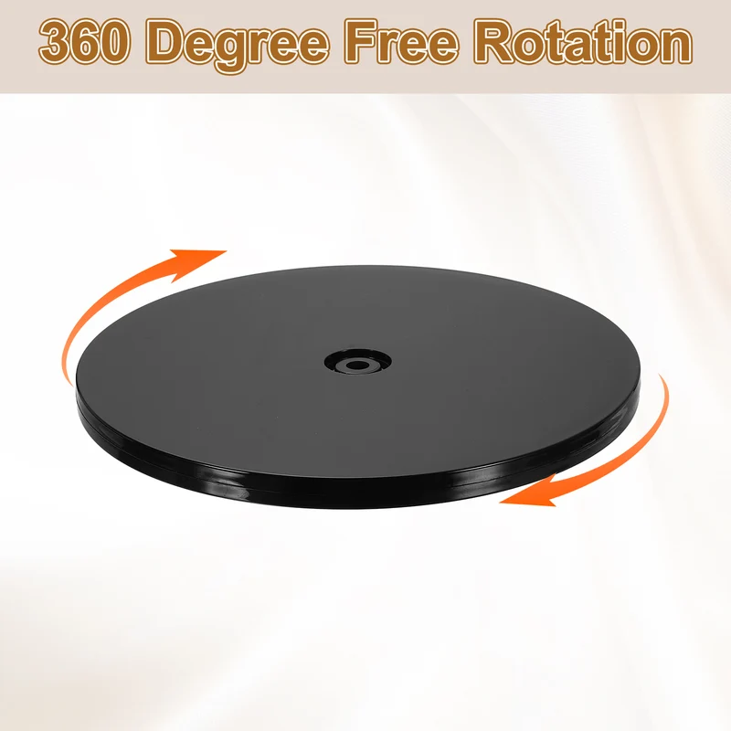 2Pack Acrylic Lazy Susan Turntable, 8" Ball Bearing Rotating Tray, Black