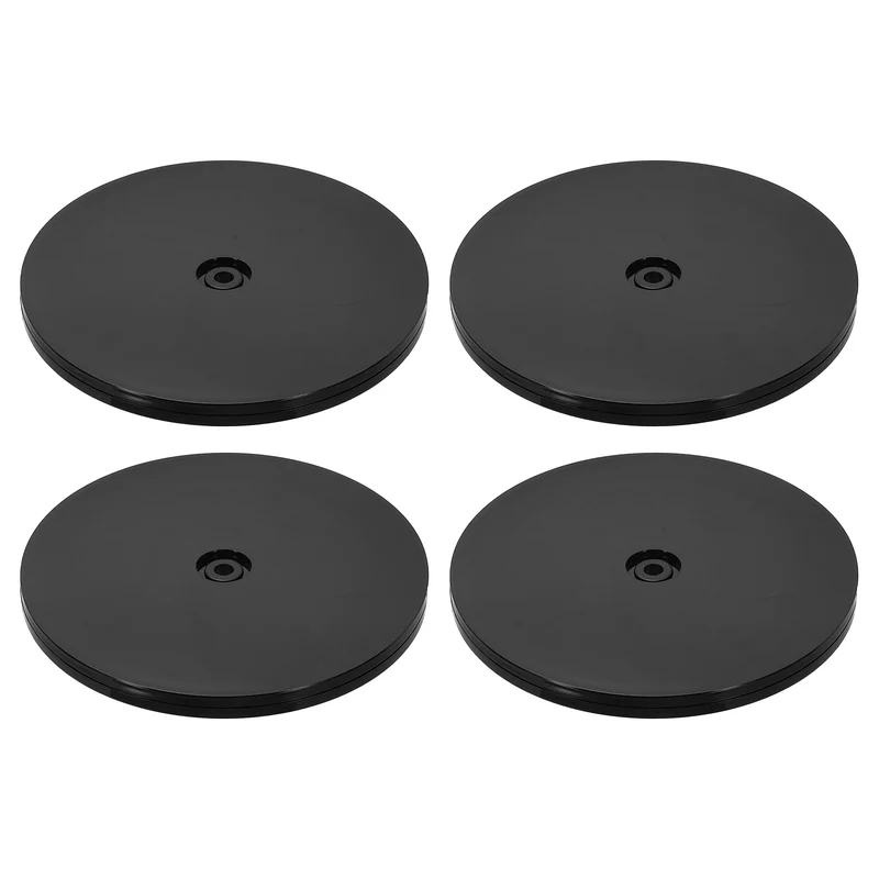 4Pack Acrylic Lazy Susan Turntable, 7" Ball Bearing Rotating Tray, Black