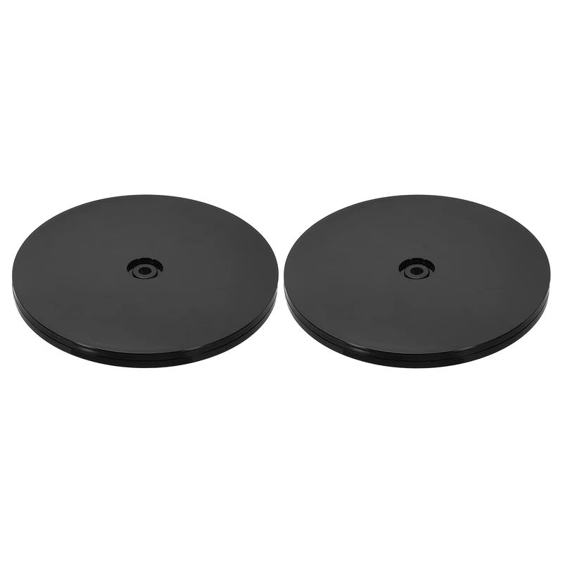 2Pack Acrylic Lazy Susan Turntable, 7" Ball Bearing Rotating Tray, Black
