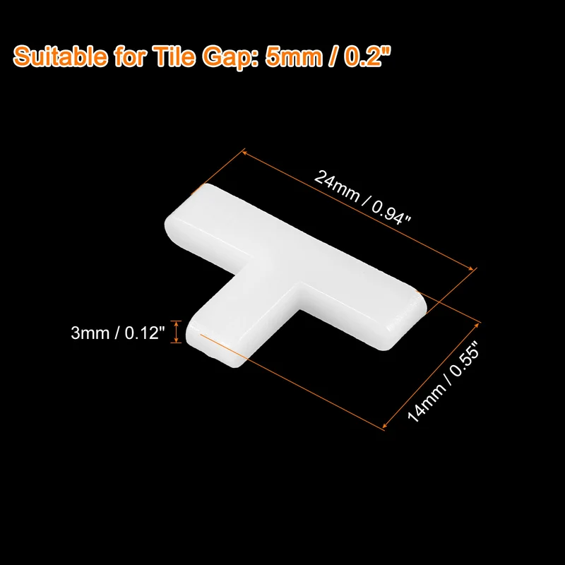 600Pcs Wall Floor Tile Plastic T-Shape Spacers Tiling Tools 5mm 3/16" White