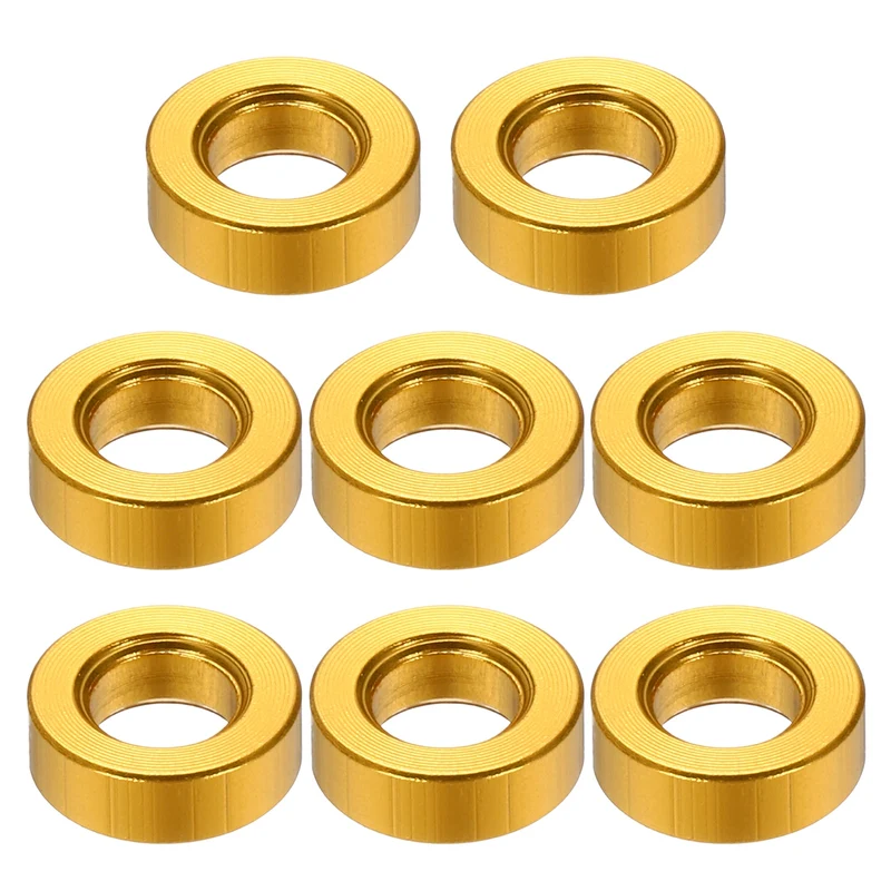 8Pcs Aluminum RC Shock Absorber Spacers, M3x6x2mm(IDxODxT) Gold