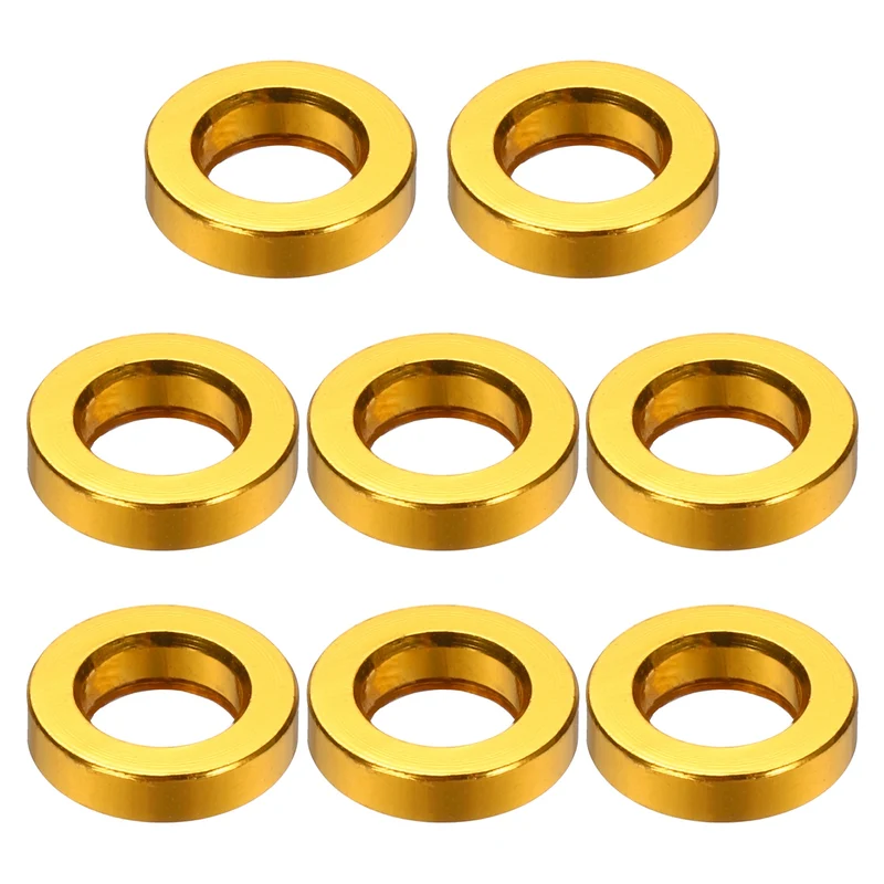 8Pcs Aluminum RC Shock Absorber Spacers, M3x6x1.5mm(IDxODxT) Gold