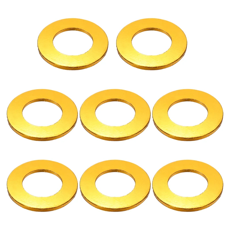 8Pcs Aluminum RC Shock Absorber Spacers, M3x6x0.5mm(IDxODxT) Gold