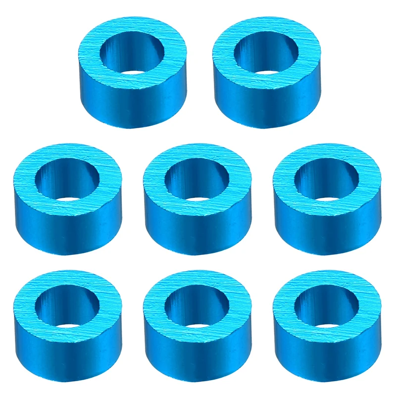 8Pcs Aluminum RC Shock Absorber Spacers, M3x6x3mm(IDxODxT) Light Blue