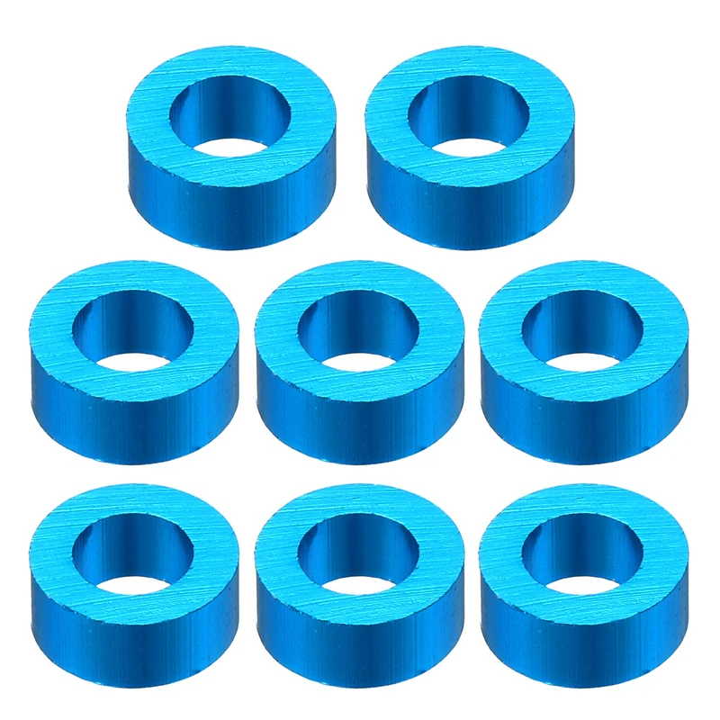 8Pcs Aluminum RC Shock Absorber Spacers, M3x6x2.5mm(IDxODxT) Light Blue